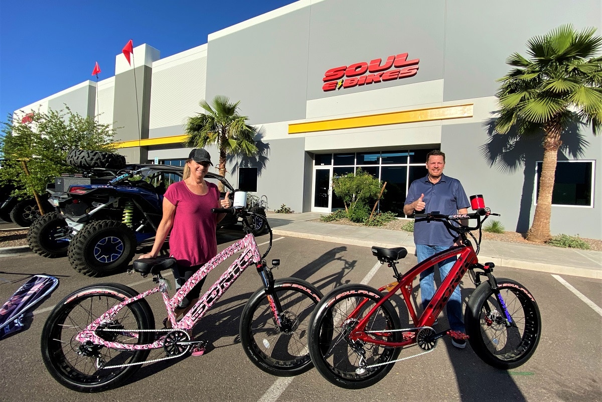 A man showing his approval for his new bike